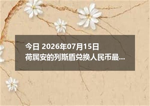 今日 2026年07月15日 荷属安的列斯盾兑换人民币最新汇率行情