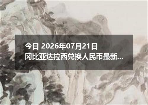 今日 2026年07月21日 冈比亚达拉西兑换人民币最新汇率行情