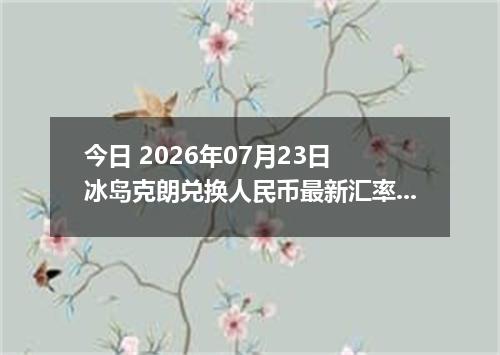 今日 2026年07月23日 冰岛克朗兑换人民币最新汇率行情