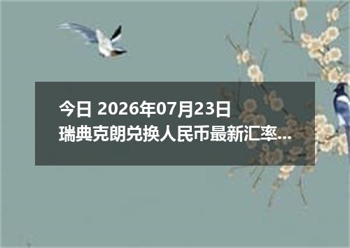 今日 2026年07月23日 瑞典克朗兑换人民币最新汇率行情