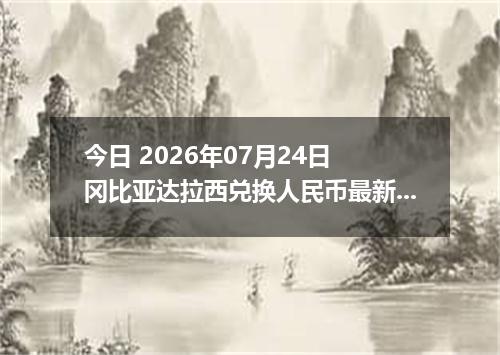 今日 2026年07月24日 冈比亚达拉西兑换人民币最新汇率行情