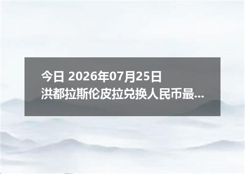 今日 2026年07月25日 洪都拉斯伦皮拉兑换人民币最新汇率行情