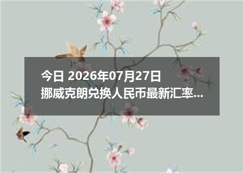 今日 2026年07月27日 挪威克朗兑换人民币最新汇率行情
