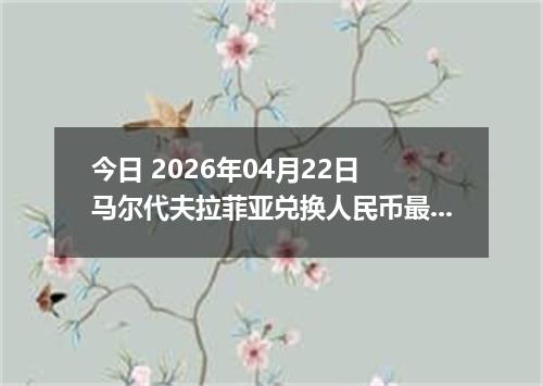 今日 2026年04月22日 马尔代夫拉菲亚兑换人民币最新汇率行情