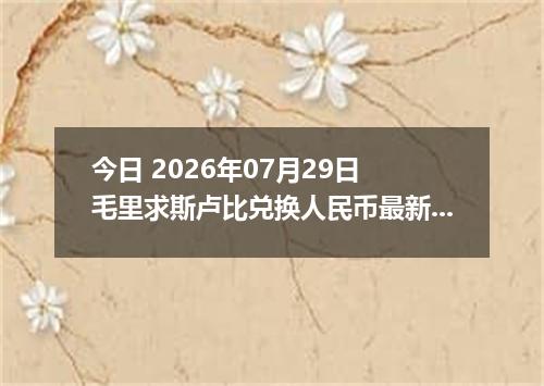 今日 2026年07月29日 毛里求斯卢比兑换人民币最新汇率行情