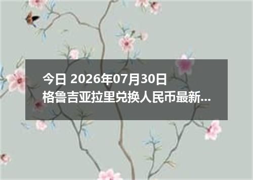 今日 2026年07月30日 格鲁吉亚拉里兑换人民币最新汇率行情