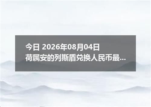 今日 2026年08月04日 荷属安的列斯盾兑换人民币最新汇率行情