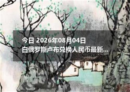 今日 2026年08月04日 白俄罗斯卢布兑换人民币最新汇率行情