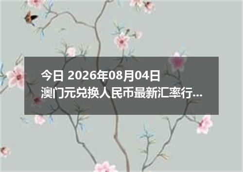 今日 2026年08月04日 澳门元兑换人民币最新汇率行情