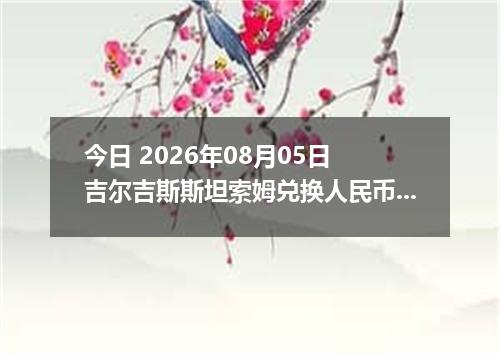 今日 2026年08月05日 吉尔吉斯斯坦索姆兑换人民币最新汇率行情