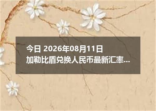 今日 2026年08月11日 加勒比盾兑换人民币最新汇率行情