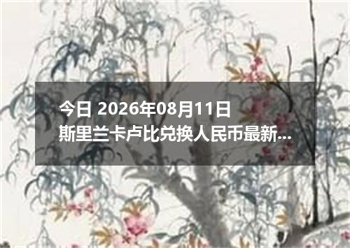 今日 2026年08月11日 斯里兰卡卢比兑换人民币最新汇率行情