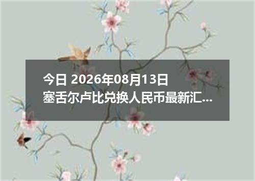 今日 2026年08月13日 塞舌尔卢比兑换人民币最新汇率行情