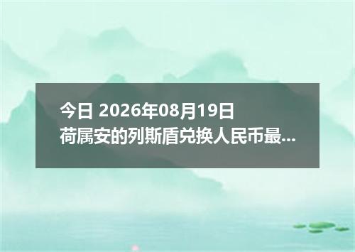 今日 2026年08月19日 荷属安的列斯盾兑换人民币最新汇率行情