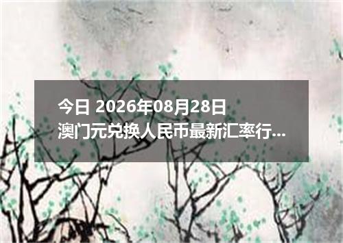 今日 2026年08月28日 澳门元兑换人民币最新汇率行情