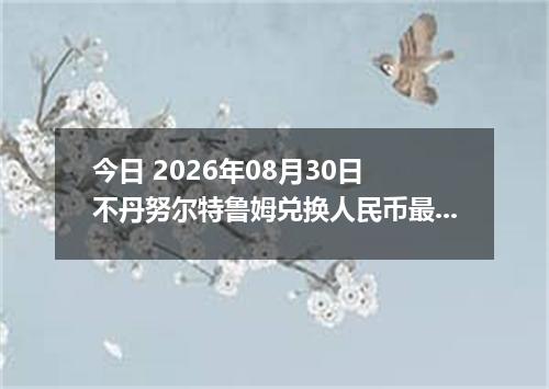 今日 2026年08月30日 不丹努尔特鲁姆兑换人民币最新汇率行情