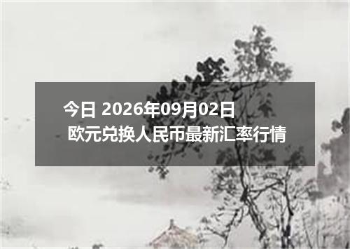今日 2026年09月02日 欧元兑换人民币最新汇率行情