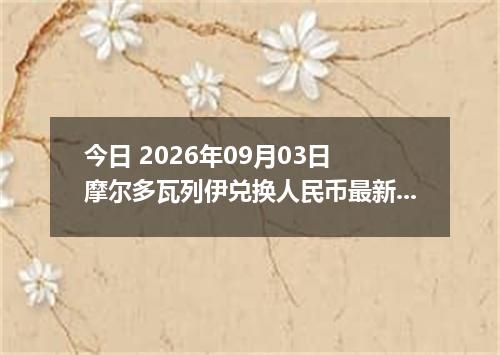 今日 2026年09月03日 摩尔多瓦列伊兑换人民币最新汇率行情