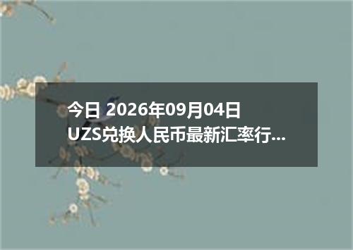 今日 2026年09月04日 UZS兑换人民币最新汇率行情