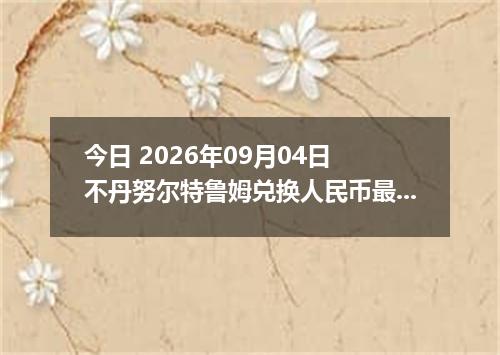 今日 2026年09月04日 不丹努尔特鲁姆兑换人民币最新汇率行情