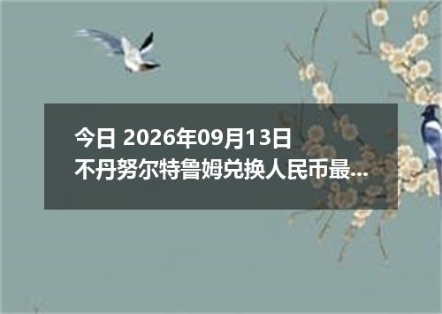 今日 2026年09月13日 不丹努尔特鲁姆兑换人民币最新汇率行情
