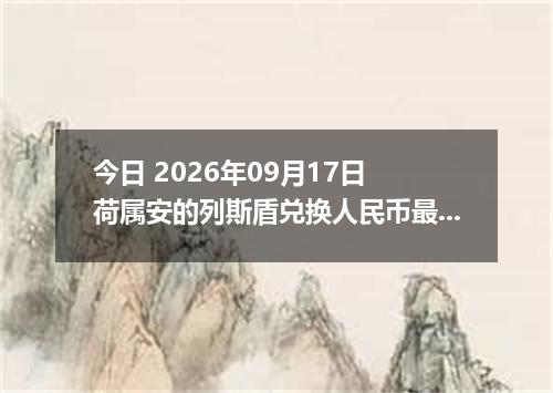 今日 2026年09月17日 荷属安的列斯盾兑换人民币最新汇率行情