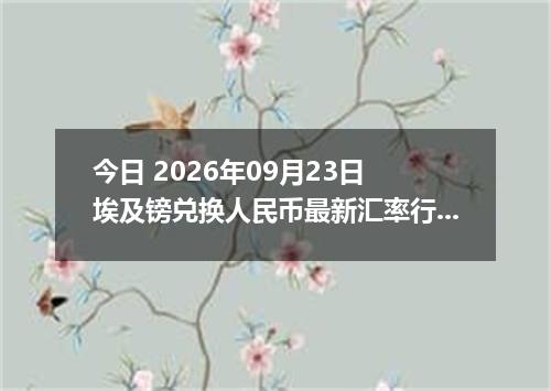 今日 2026年09月23日 埃及镑兑换人民币最新汇率行情