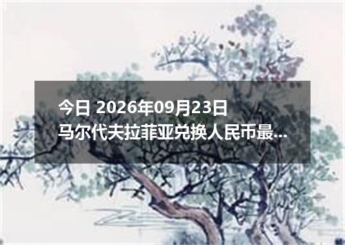 今日 2026年09月23日 马尔代夫拉菲亚兑换人民币最新汇率行情