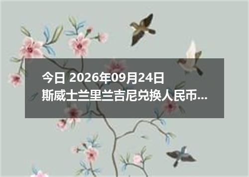 今日 2026年09月24日 斯威士兰里兰吉尼兑换人民币最新汇率行情