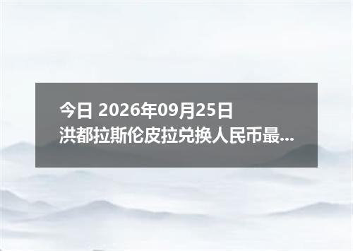 今日 2026年09月25日 洪都拉斯伦皮拉兑换人民币最新汇率行情