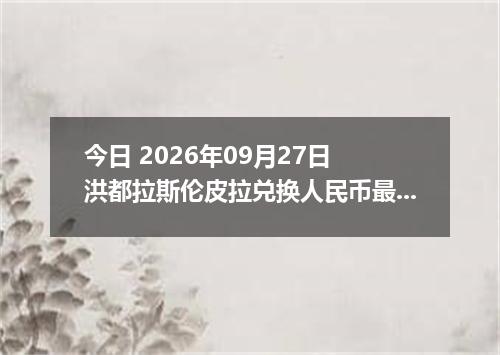 今日 2026年09月27日 洪都拉斯伦皮拉兑换人民币最新汇率行情