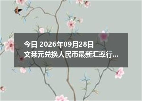 今日 2026年09月28日 文莱元兑换人民币最新汇率行情