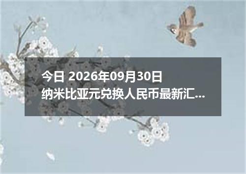 今日 2026年09月30日 纳米比亚元兑换人民币最新汇率行情