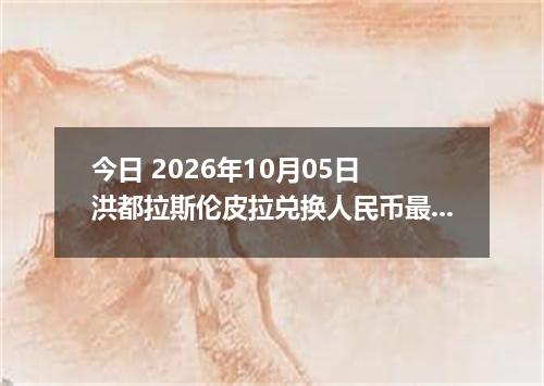 今日 2026年10月05日 洪都拉斯伦皮拉兑换人民币最新汇率行情