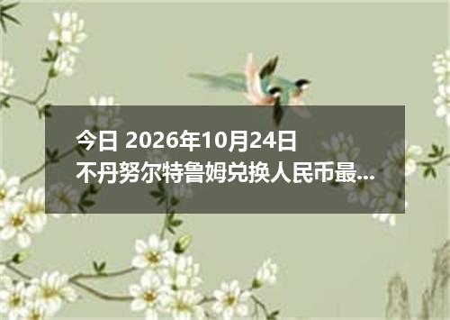 今日 2026年10月24日 不丹努尔特鲁姆兑换人民币最新汇率行情