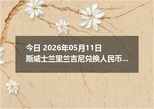 今日 2026年05月11日 斯威士兰里兰吉尼兑换人民币最新汇率行情