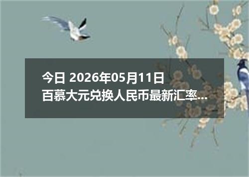 今日 2026年05月11日 百慕大元兑换人民币最新汇率行情