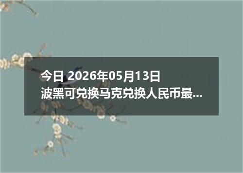 今日 2026年05月13日 波黑可兑换马克兑换人民币最新汇率行情