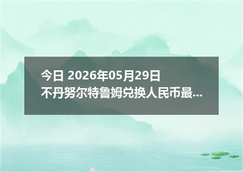 今日 2026年05月29日 不丹努尔特鲁姆兑换人民币最新汇率行情