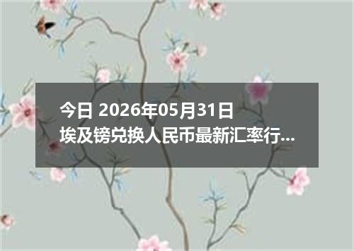 今日 2026年05月31日 埃及镑兑换人民币最新汇率行情