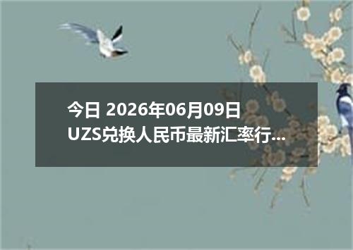 今日 2026年06月09日 UZS兑换人民币最新汇率行情