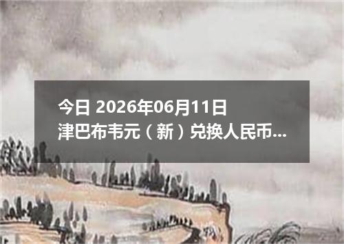今日 2026年06月11日 津巴布韦元（新）兑换人民币最新汇率行情
