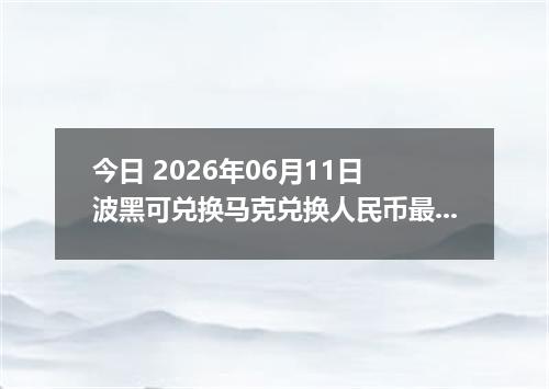 今日 2026年06月11日 波黑可兑换马克兑换人民币最新汇率行情