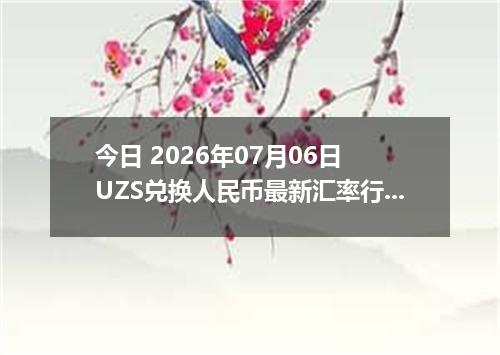 今日 2026年07月06日 UZS兑换人民币最新汇率行情