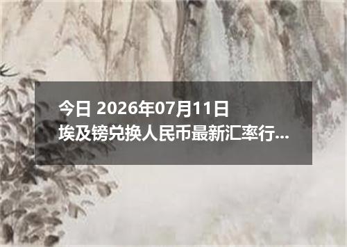 今日 2026年07月11日 埃及镑兑换人民币最新汇率行情