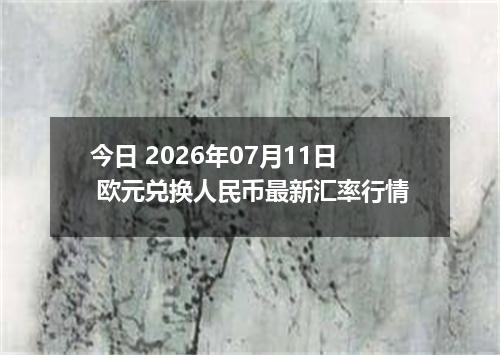 今日 2026年07月11日 欧元兑换人民币最新汇率行情