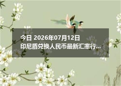 今日 2026年07月12日 印尼盾兑换人民币最新汇率行情